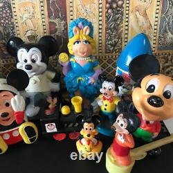 Vintage Disney Figurine Lot of 11 Toys Mickey Minnie Miss Piggy Disneyana Cute