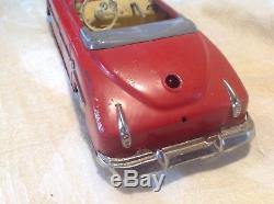 Vintage Distler Metal Wind-up Tin Car Red Made in US Zone Germany
