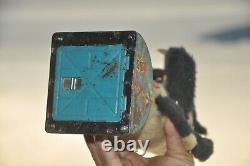 Vintage Dog Playing Bigule Textured Cloth Battery Litho Tin Toy, Japan