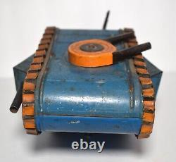 Vintage Early 1930s Tin Litho Wind up Marx WWI Toy Tank with Gunner