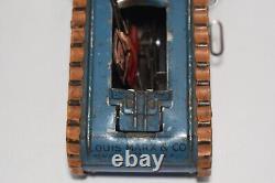 Vintage Early 1930s Tin Litho Wind up Marx WWI Toy Tank with Gunner