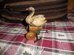 Vintage Early German Hand Painted Wind Up Swan 4 VERY NICE PIECE! WORKING