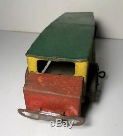 Vintage Early Girard Tin Litho Wind Up Bus 14 Chein