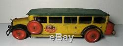 Vintage Early Girard Tin Litho Wind Up Bus 14 Chein