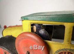 Vintage Early Girard Tin Litho Wind Up Bus 14 Chein