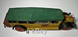 Vintage Early Girard Tin Litho Wind Up Bus 14 Chein