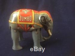 Vintage Early Jumbo Elephant German Wind Up Tin Toy D. R. G. M. Germany