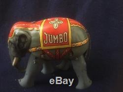 Vintage Early Jumbo Elephant German Wind Up Tin Toy D. R. G. M. Germany