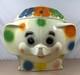 Vintage Edward Mobley Circus Elephant Blow Mold Toy Box Chest Polka Dot Plastic