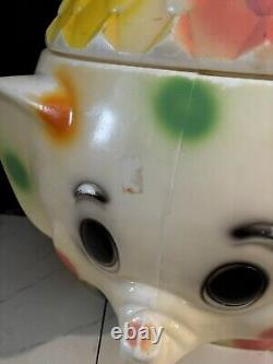 Vintage Edward Mobley Circus Elephant Blow Mold Toy Box Chest Polka Dot Plastic
