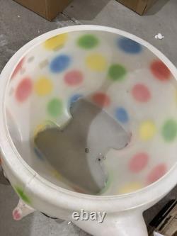 Vintage Edward Mobley Circus Elephant Blow Mold Toy Box Chest Polka Dot Plastic