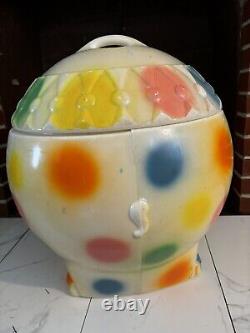 Vintage Edward Mobley Circus Elephant Blow Mold Toy Box Chest Polka Dot Plastic