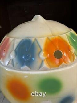 Vintage Edward Mobley Circus Elephant Blow Mold Toy Box Chest Polka Dot Plastic