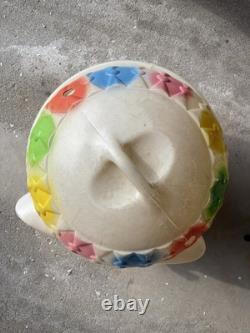 Vintage Edward Mobley Circus Elephant Blow Mold Toy Box Chest Polka Dot Plastic