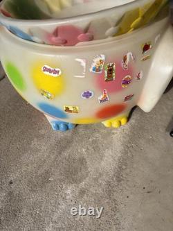 Vintage Edward Mobley Circus Elephant Blow Mold Toy Box Chest Polka Dot Plastic