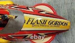 Vintage FLASH GORDON Marx Rocket Fighter Tin Lithograph Wind-up Friction Toy