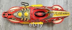 Vintage FLASH GORDON Marx Rocket Fighter Tin Lithograph Wind-up Friction Toy