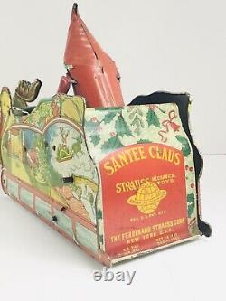 Vintage Ferdinand Strauss Santee Claus Tin Windup Toy