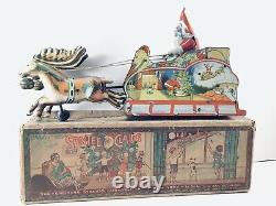 Vintage Ferdinand Strauss Santee Claus Tin Windup Toy with ORIGINAL Box