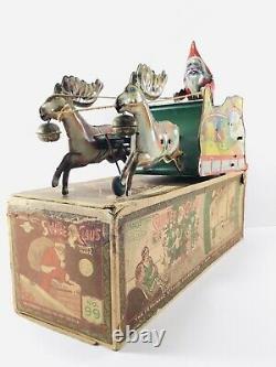 Vintage Ferdinand Strauss Santee Claus Tin Windup Toy with ORIGINAL Box