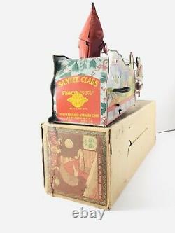Vintage Ferdinand Strauss Santee Claus Tin Windup Toy with ORIGINAL Box