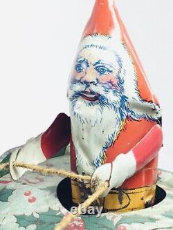 Vintage Ferdinand Strauss Santee Claus Tin Windup Toy with ORIGINAL Box