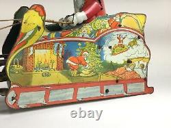 Vintage Ferdinand Strauss Santee Claus Tin Windup Toy with ORIGINAL Box