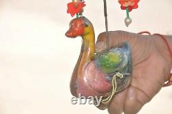 Vintage Fine Colorful Duck Litho Wind Up Tin Toy, Japan