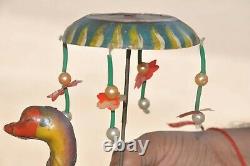 Vintage Fine Colorful Duck Litho Wind Up Tin Toy, Japan