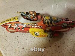 Vintage Flash Gordon windup Rocket Fighter Tin toy by Marx