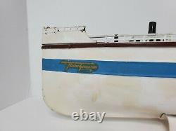 Vintage Fleischmann TIN CLOCKWORK OCEAN LINER SHIP West German Toy BOAT