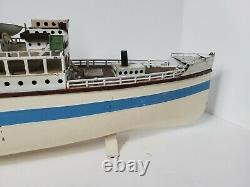 Vintage Fleischmann TIN CLOCKWORK OCEAN LINER SHIP West German Toy BOAT