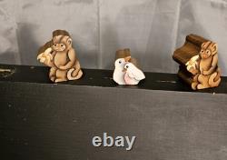 Vintage Folk Art Wooden Hand Painted Noah's Ark Toy