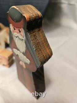 Vintage Folk Art Wooden Hand Painted Noah's Ark Toy