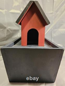 Vintage Folk Art Wooden Hand Painted Noah's Ark Toy