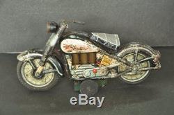 Vintage Friction TN Trademark 1981 Unique Litho Motorcycle Tin Toy, Japan