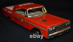 Vintage Friction Windup Tin Toy Fire Chief's Car, Made in Japan c. 1970's Nice