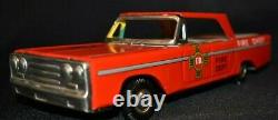 Vintage Friction Windup Tin Toy Fire Chief's Car, Made in Japan c. 1970's Nice