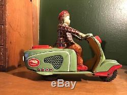 Vintage GIYA Toys Co. Rabbit Japan Tin Litho Friction Scooter