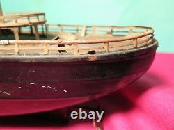 Vintage German Fleischmann ship boat ocean liner clockwork tin model toy display