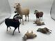 Vintage German Putz Stick Leg Wooly Sheep (Plural) & Ram Lot Of 6