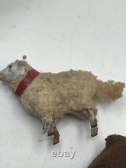 Vintage German Putz Stick Leg Wooly Sheep (Plural) & Ram Lot Of 6