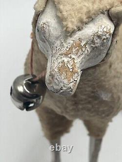 Vintage German Putz Stick Leg Wooly Sheep (Plural) & Ram Lot Of 6