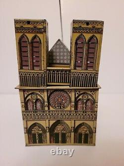 Vintage German Wind Up Tin Lithograph Cathedral Organ Music Player! It Works
