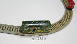 Vintage German Wind Up Tin Train Set Toy Germany Crossed Rails Mountain See