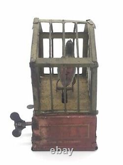 Vintage Ges. Gesch German Wind Up Tin Toy Chirping Bird Cage Original 1910-1920