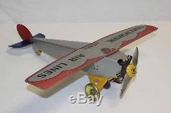 Vintage Girard Tin Litho Transcontinental Airlines Airplane TAL EX Must L@@K