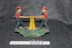 Vintage Girard Tin Windup Handcar Excellent Condition