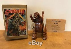 Vintage Godzilla Windup Japan Tin Toy Billiken Brown MIB Ultra Rare 1980s