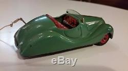 Vintage Green Schuco Examico 4001 Wind Up Toy Car Works With Key & Windshield